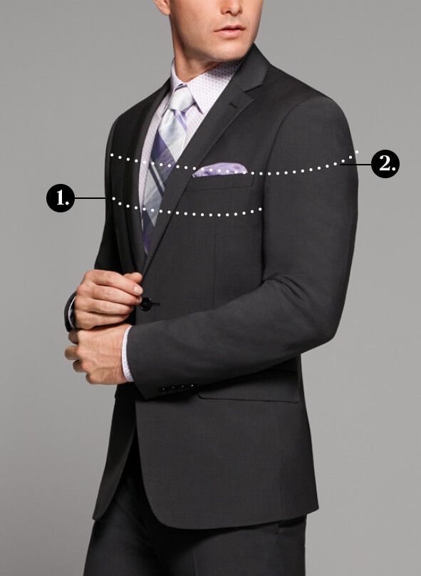 photo of man with suit measurement details
