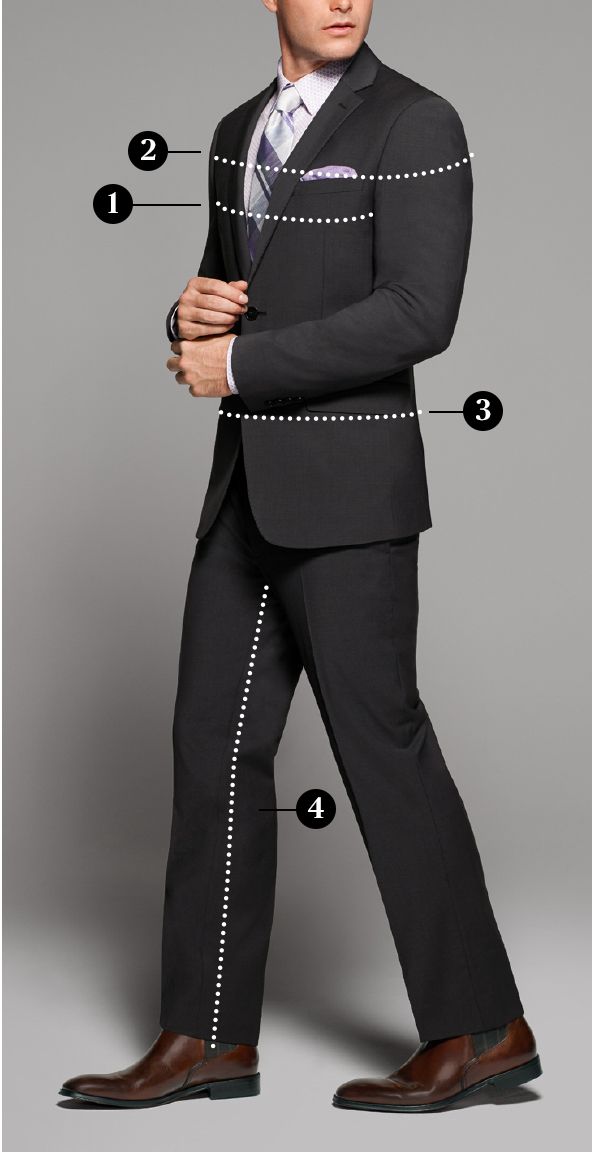 photo of man with suit measurement details