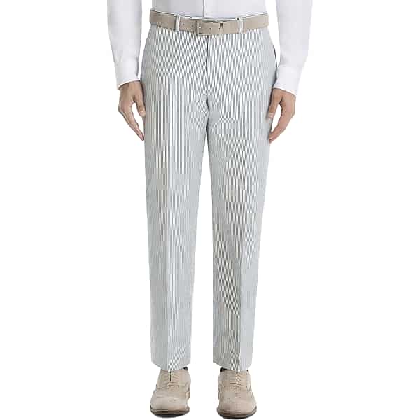 Lauren By Ralph Lauren Men's Classic Fit Suit Separates Pants Blue & White Seersucker - Size: 32W x 32L