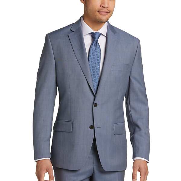 Lauren By Ralph Lauren Classic Fit Men's Suit Blue Sharkskin - Size: 48 Long
