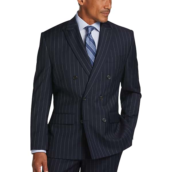 Lauren By Ralph Lauren Classic Fit Men's Suit Navy Stripe - Size: 42 Long