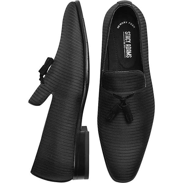 Stacy Adams Men's Tazewell Tasseled Formal Loafers Black - Size: 14 D-Width