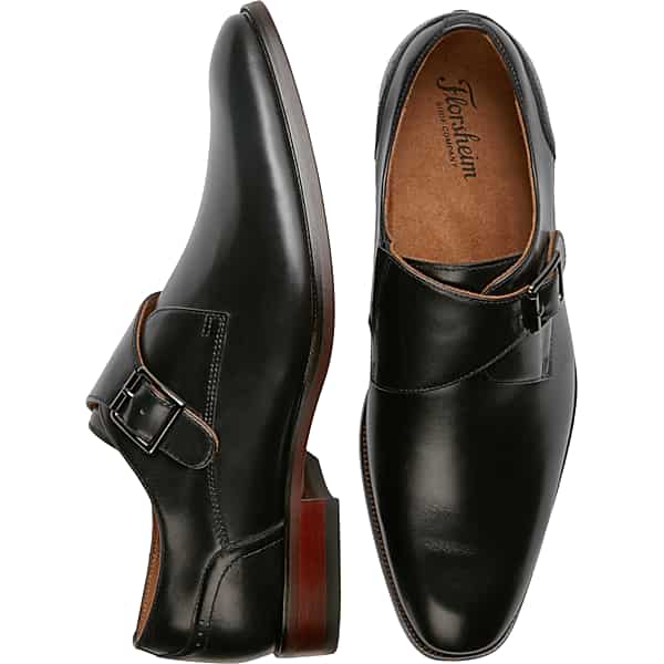 Florsheim Men's Roseto Plain Toe Monk Strap Dress Shoes Black - Size: 12 D-Width