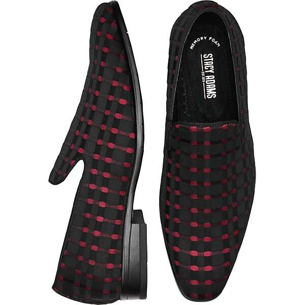 Stacy Adams Men's Stiles Formal Loafers Red & Black Basketweave - Size: 10.5 D-Width