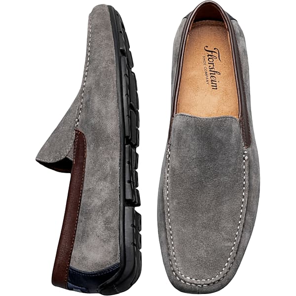 Florsheim Men's Talladega Moc Toe Slip On Shoes Gray - Size: 12 WIDE