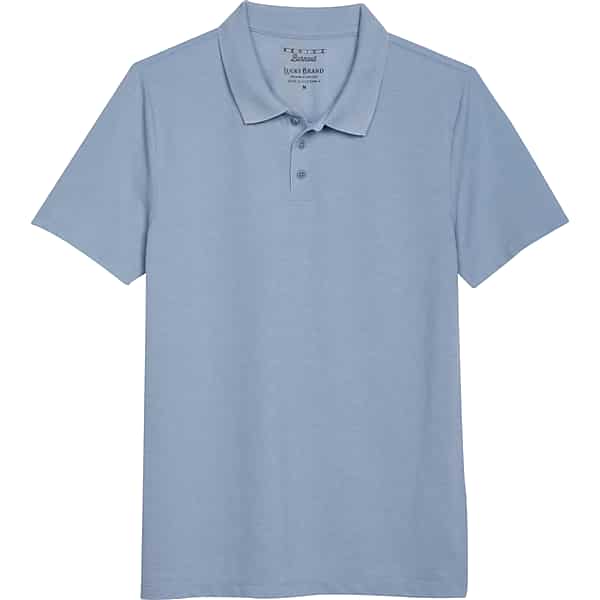 Lucky Brand Men's Classic Fit Burnout Pique Polo Medium Blue - Size: Large