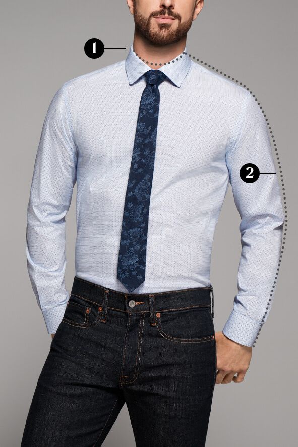 mens fitted dress shirts