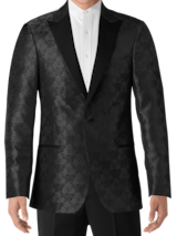 Egara Charcoal Gray Jacquard Dinner Jacket Tux (1797)