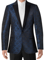 Egara Blue Jacquard Dinner Jacket Tux (1798)