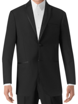 Calvin Klein Black Satin Edged Notch Lapel Tuxedo (1859)