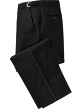 Black Super 100's Flat Front Pants (2850)