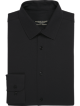 Pronto Uomo Black 4-Way Stretch Point Collar Shirt (5411)