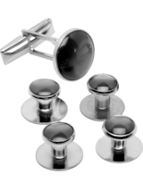 Smoke/Silver Stud & Cufflink Set (8800S/S)