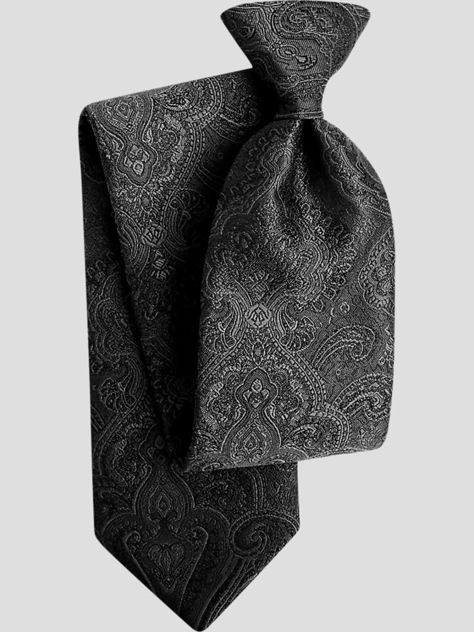  Duet Black Paisley Euro Tie (8816DPBLK)