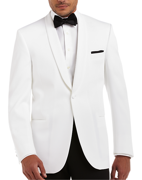 White Shawl Colar One Button Blazer Jacket for Men Snow white modern fit Giorgio 