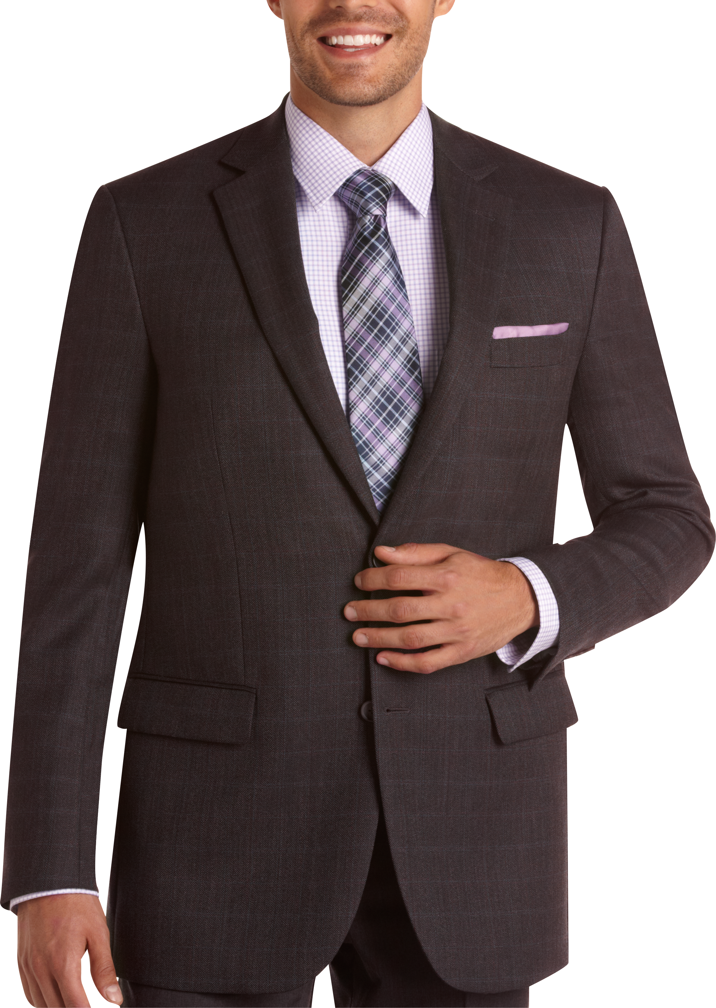 Pronto Uomo Platinum Executive Fit Sport Coat, Charcoal Herringbone ...