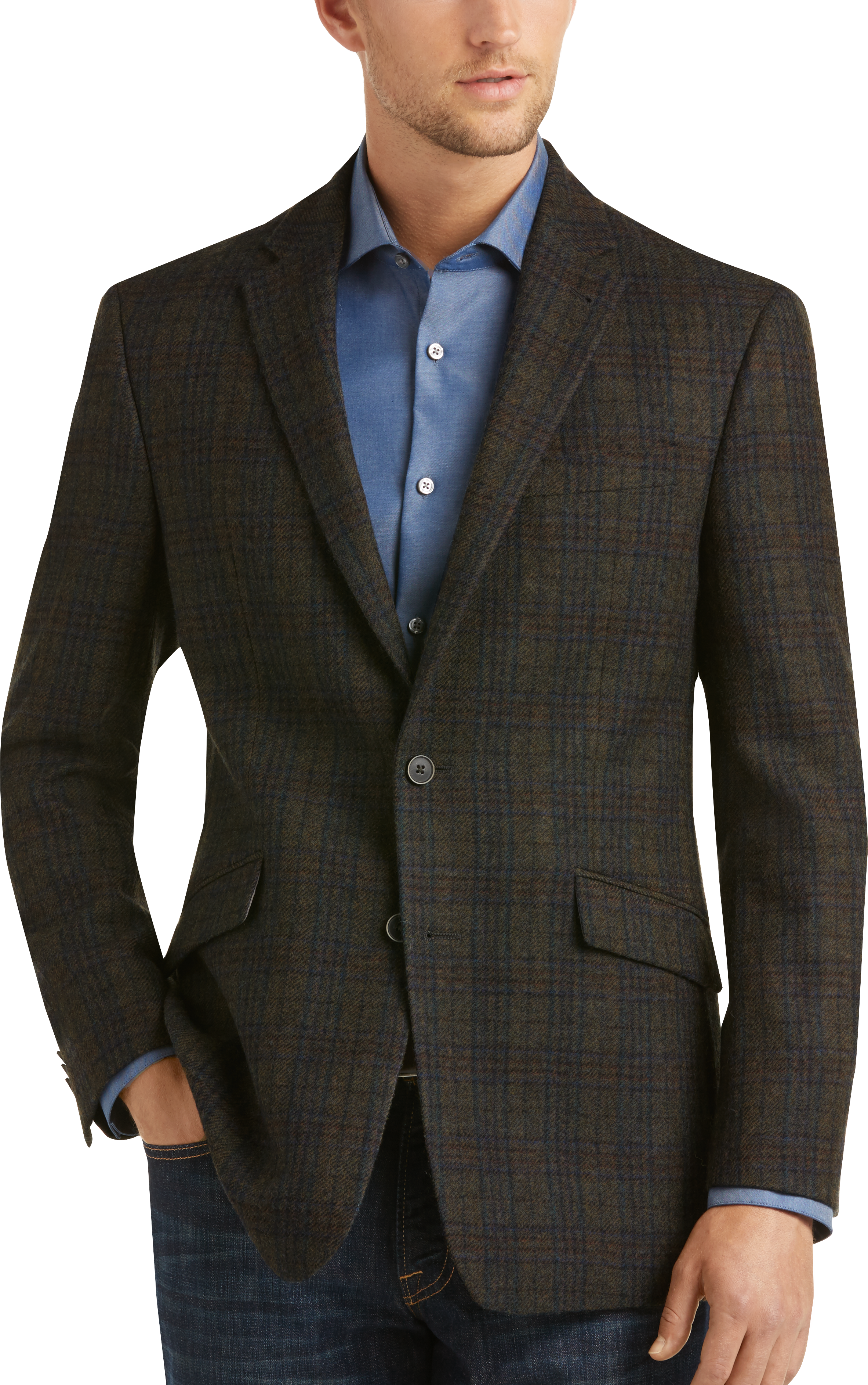 Joe Joseph Abboud Olive Plaid Sport Coat Mens Sale Mens Wearhouse 6905