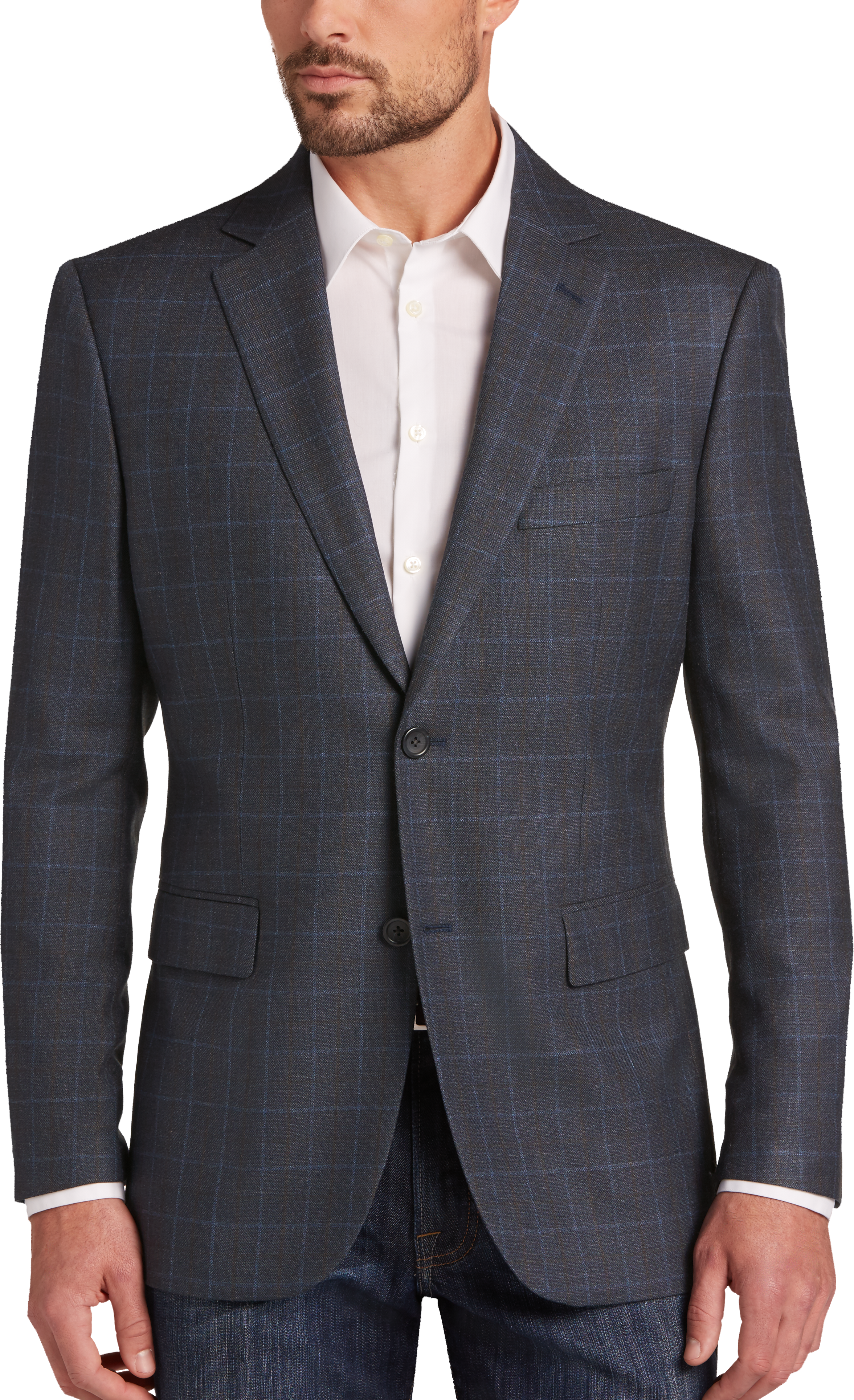 Pronto Uomo Platinum Modern Fit Sport Coat, Navy Plaid - Men's Sale ...