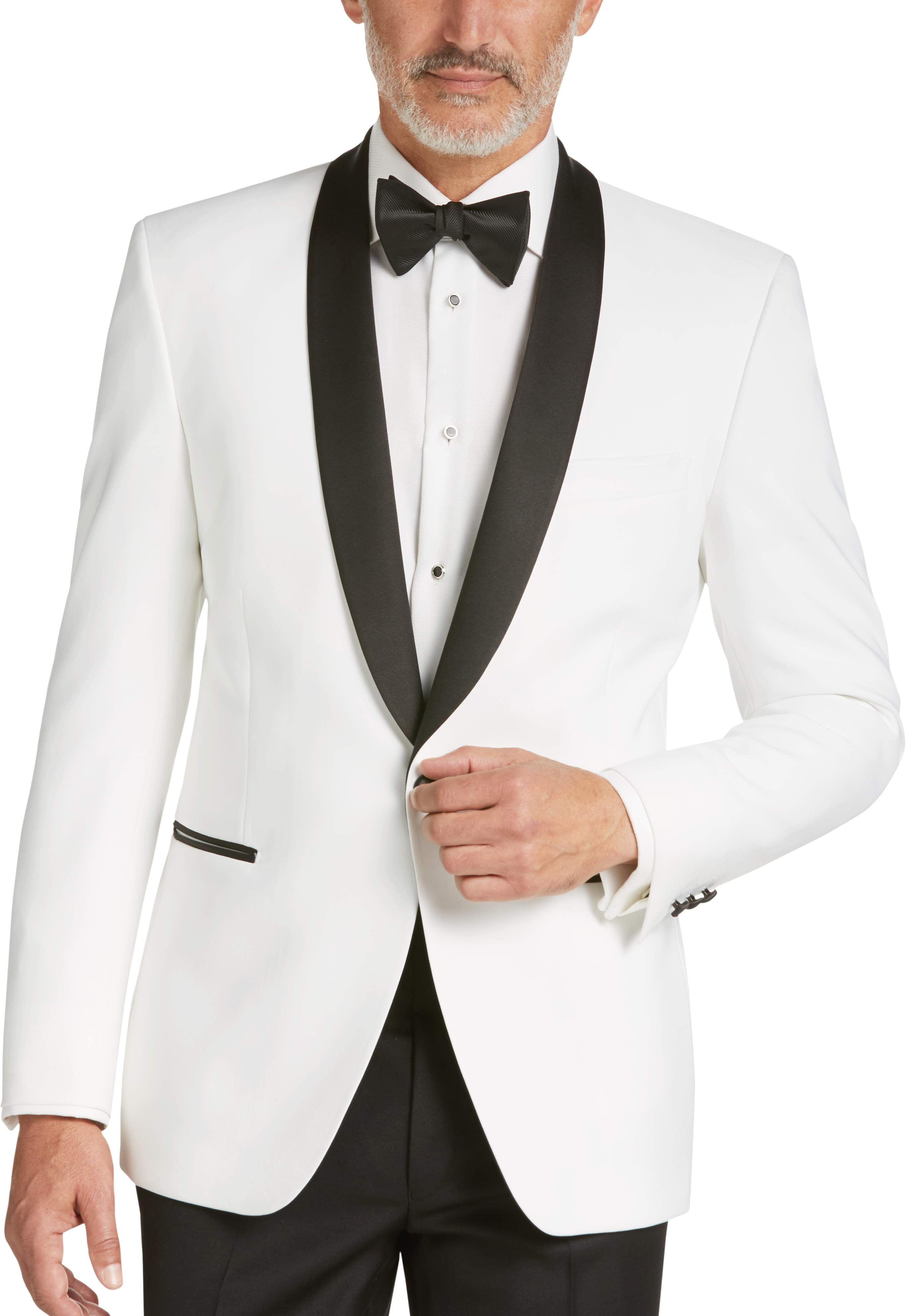 Men's White Tuxedo Fashion Dress Suit With Free Black Pants | tyello.com