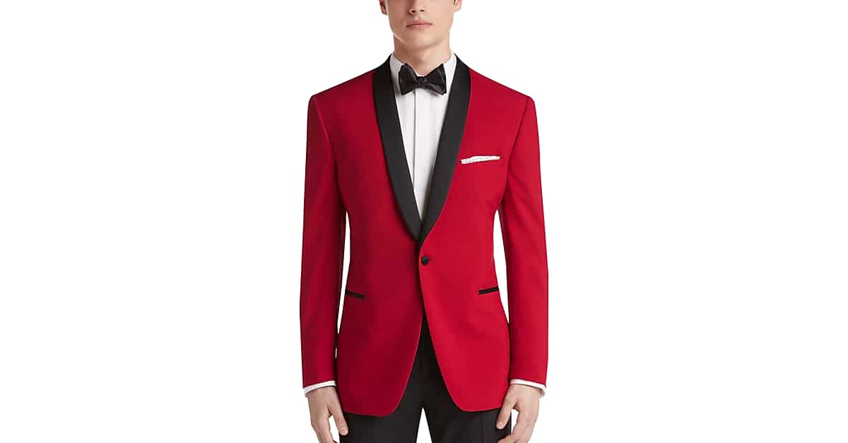 Egara Slim Fit Shawl Lapel Dinner Jacket, Red - Men's Sport Coats | Men ...