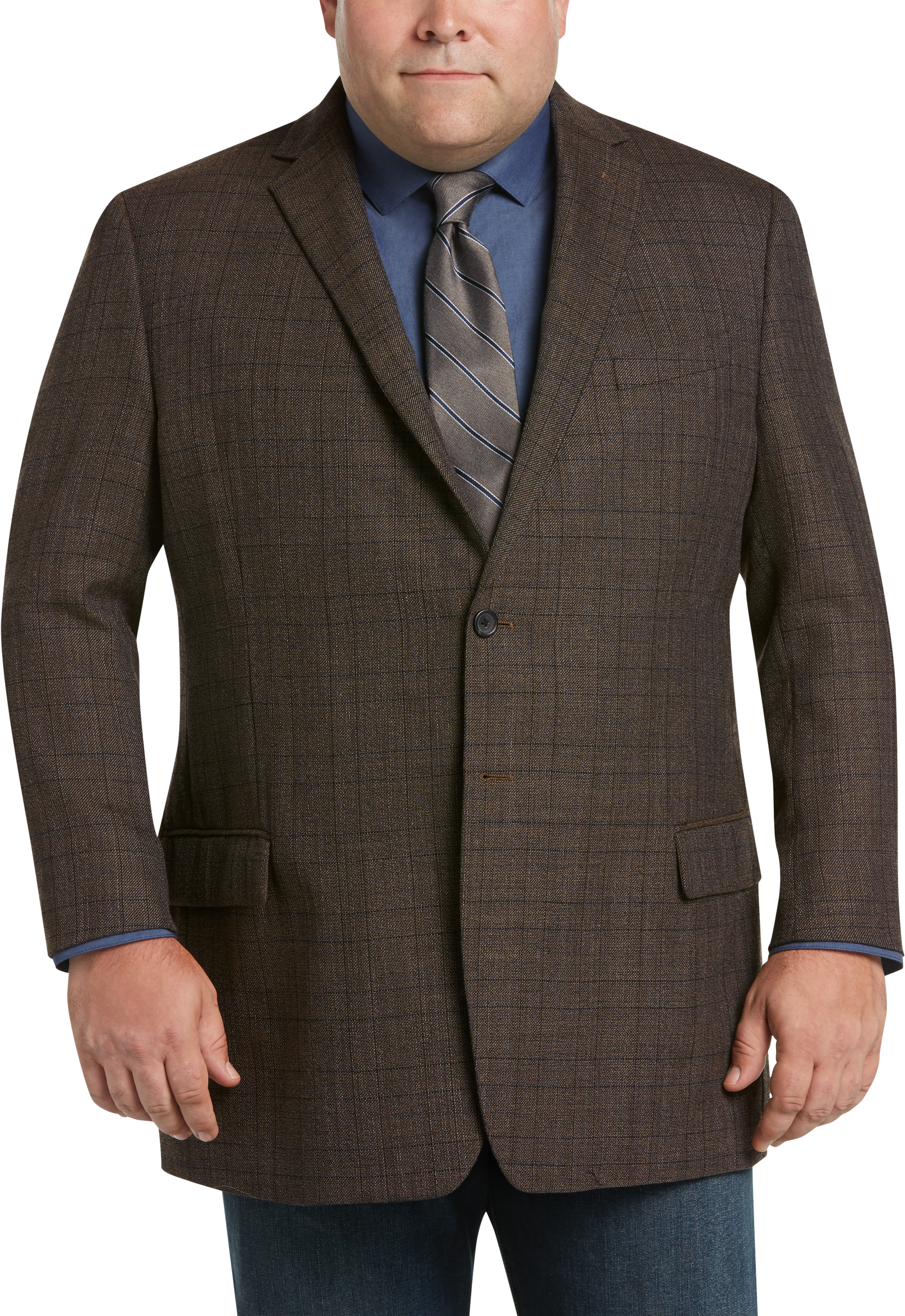 Pronto Uomo Platinum Executive Fit Sport Coat, Brown Plaid - Men's ...