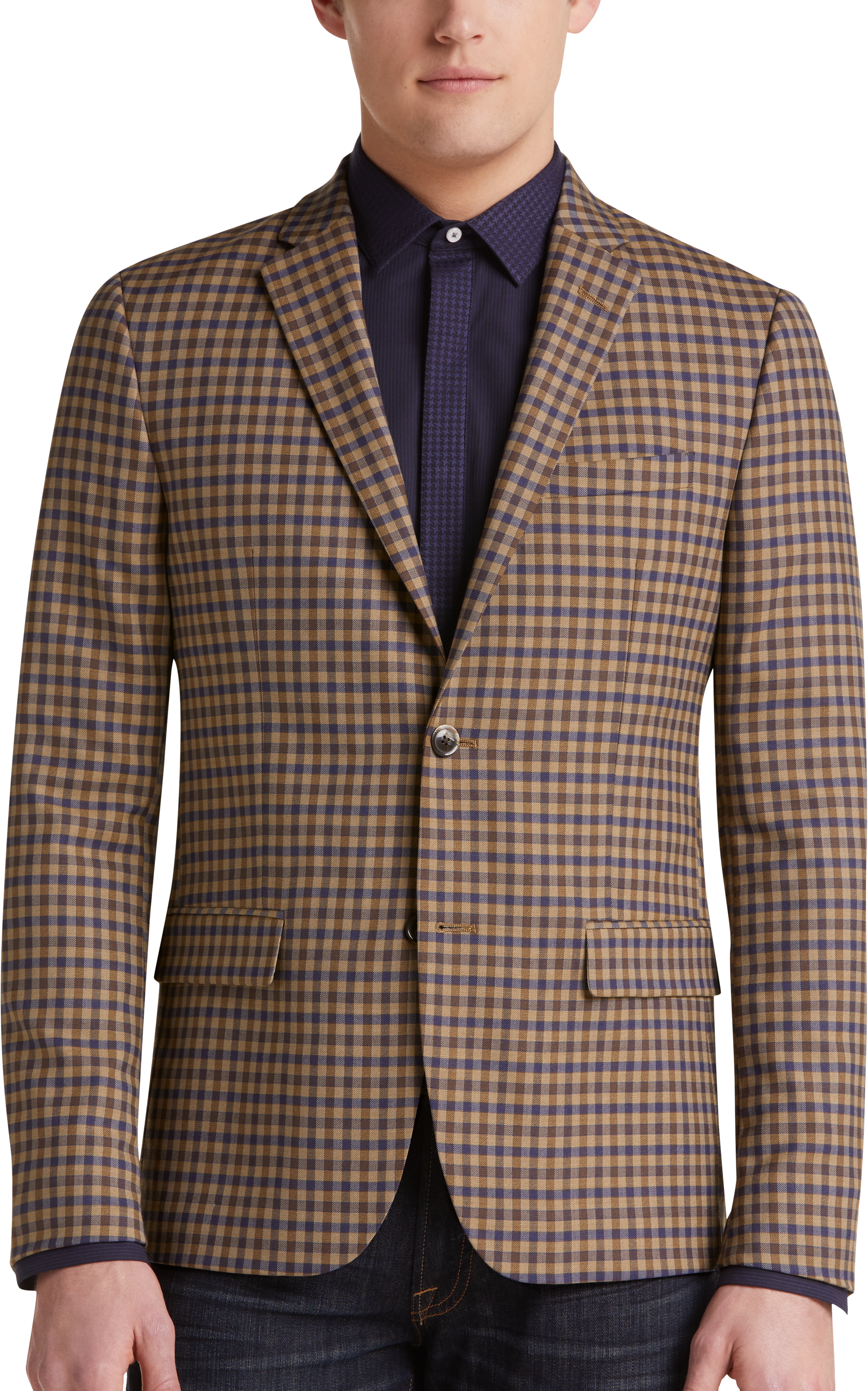 Ben Sherman Tan Check Extreme Slim Fit Sport Coat - Men's Sale | Men's ...