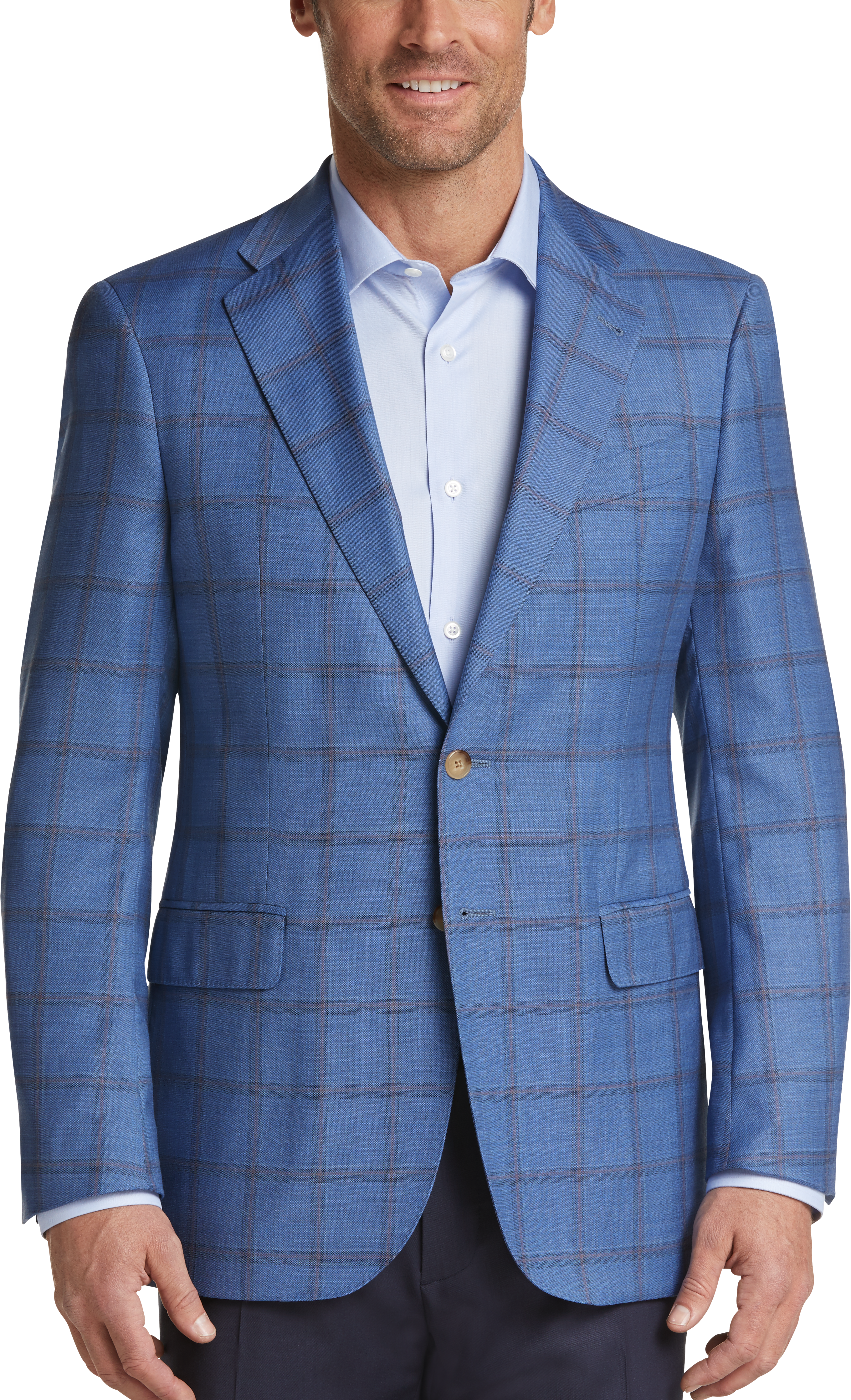 Joseph Abboud Limited Edition Blue Plaid Modern Fit Sport Coat - Men's ...