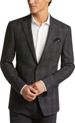 Calvin Klein Charcoal Plaid Slim Fit Sport Coat - Men's Sale | Men's ...