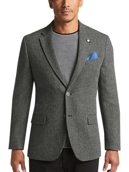 Gray Herringbone Modern Sport Coat | Mens Wearhouse