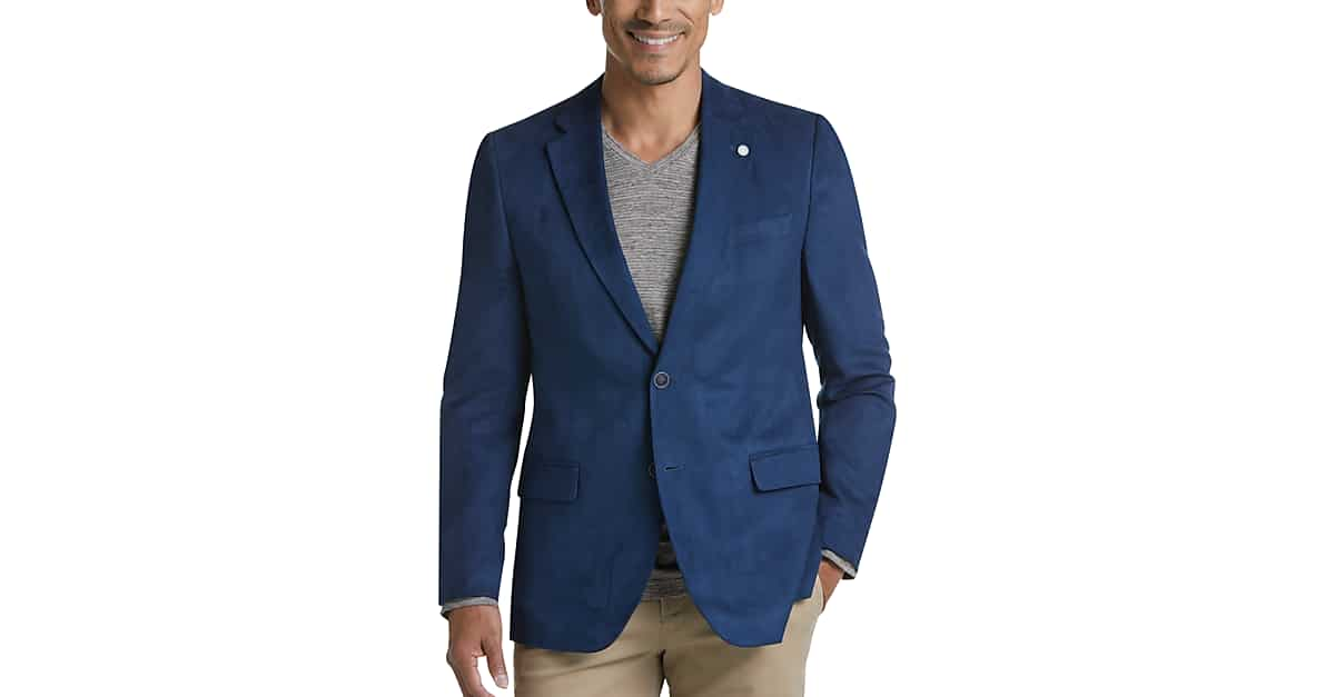 Nautica Bright Blue Microsuede Modern Fit Sport Coat - Men's Sport ...