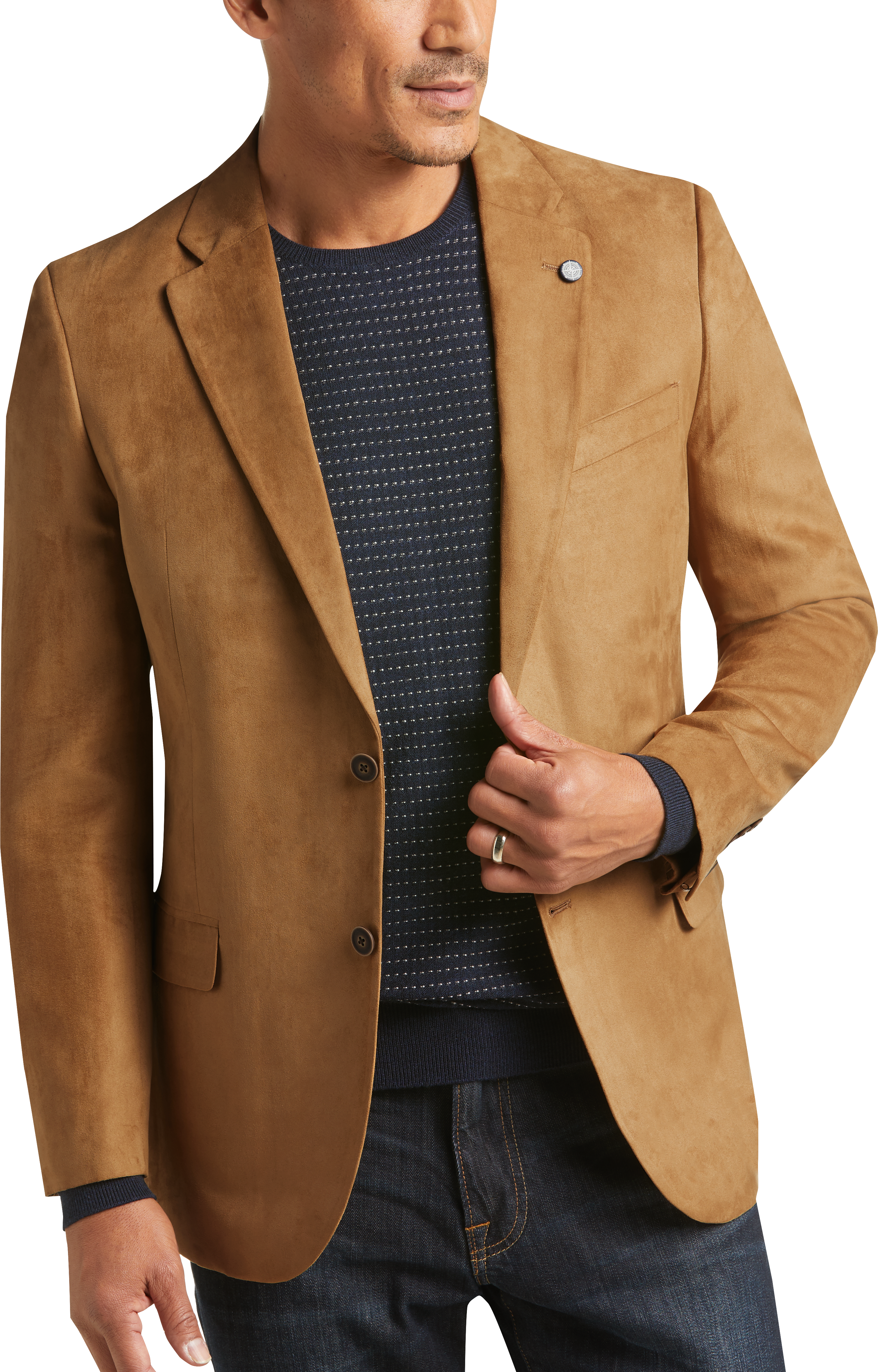 Nautica Brandford Microsuede Modern Fit Sport Coat Tan Mens Sport Coats Mens Wearhouse 