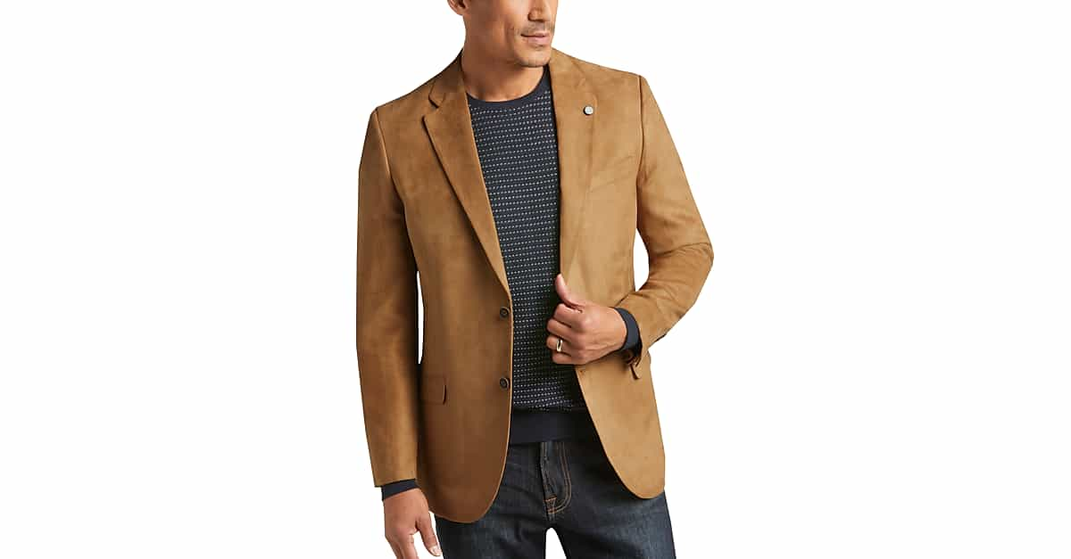 Nautica Tan Microsuede Modern Fit Sport Coat Mens Sport Coats Mens Wearhouse