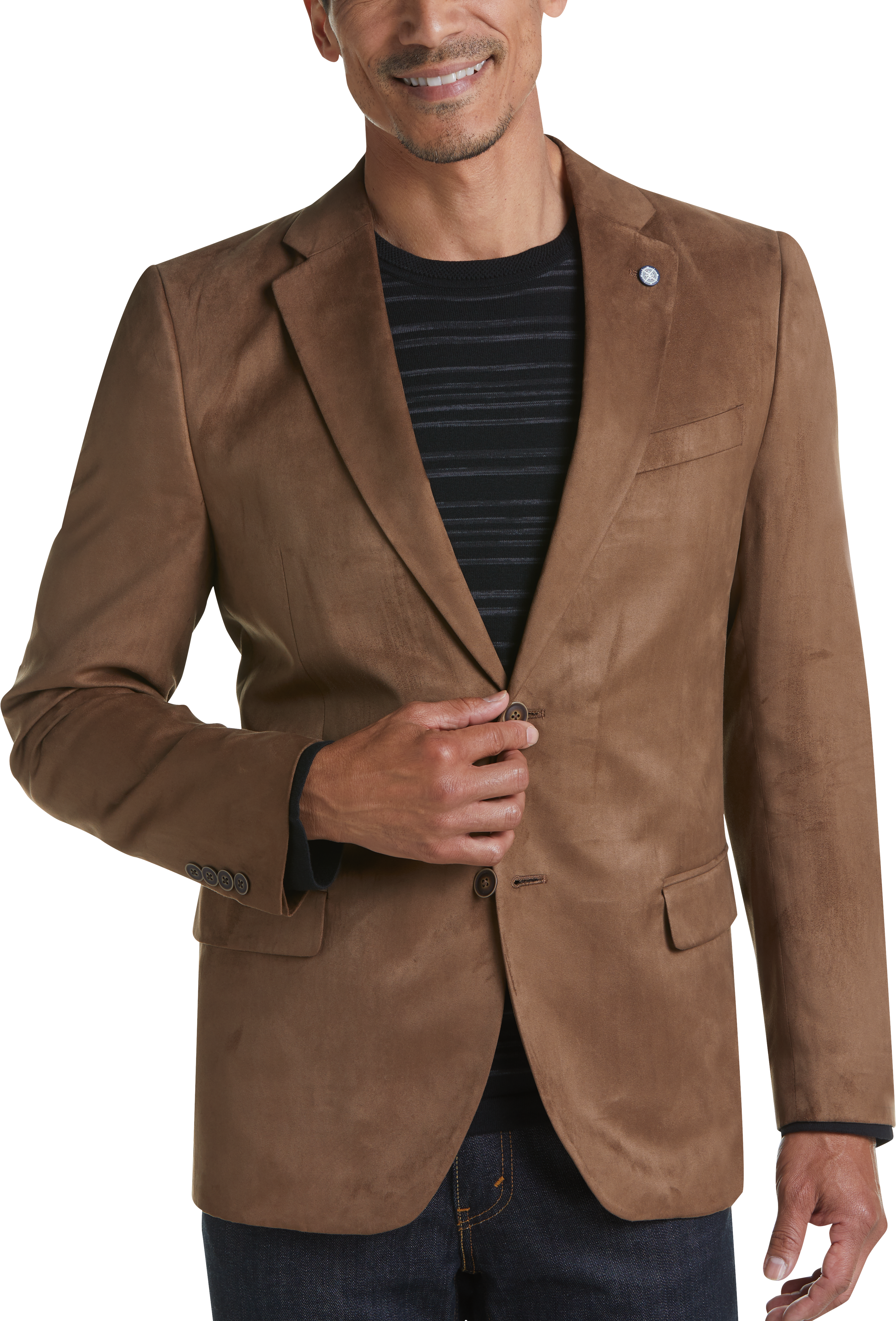 Nautica Brown Microsuede Modern Fit Sport Coat Mens Sport Coats Mens Wearhouse