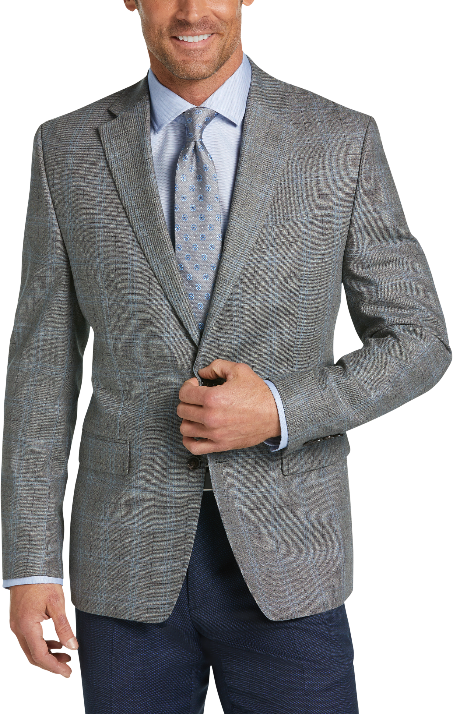 gray windowpane blazer