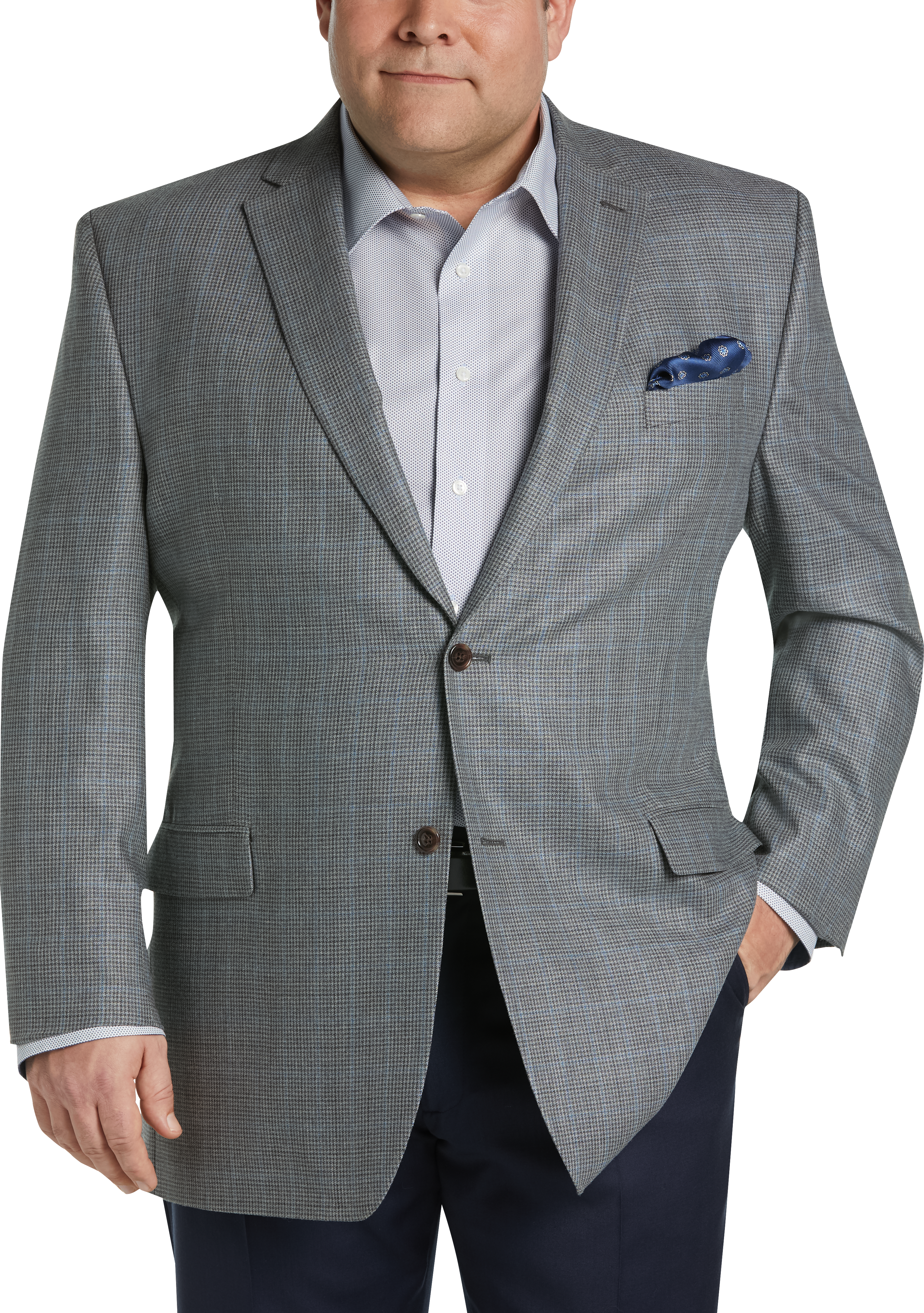 Lauren by Ralph Lauren Gray Check Sport Coat, Executive Fit - Men's ...