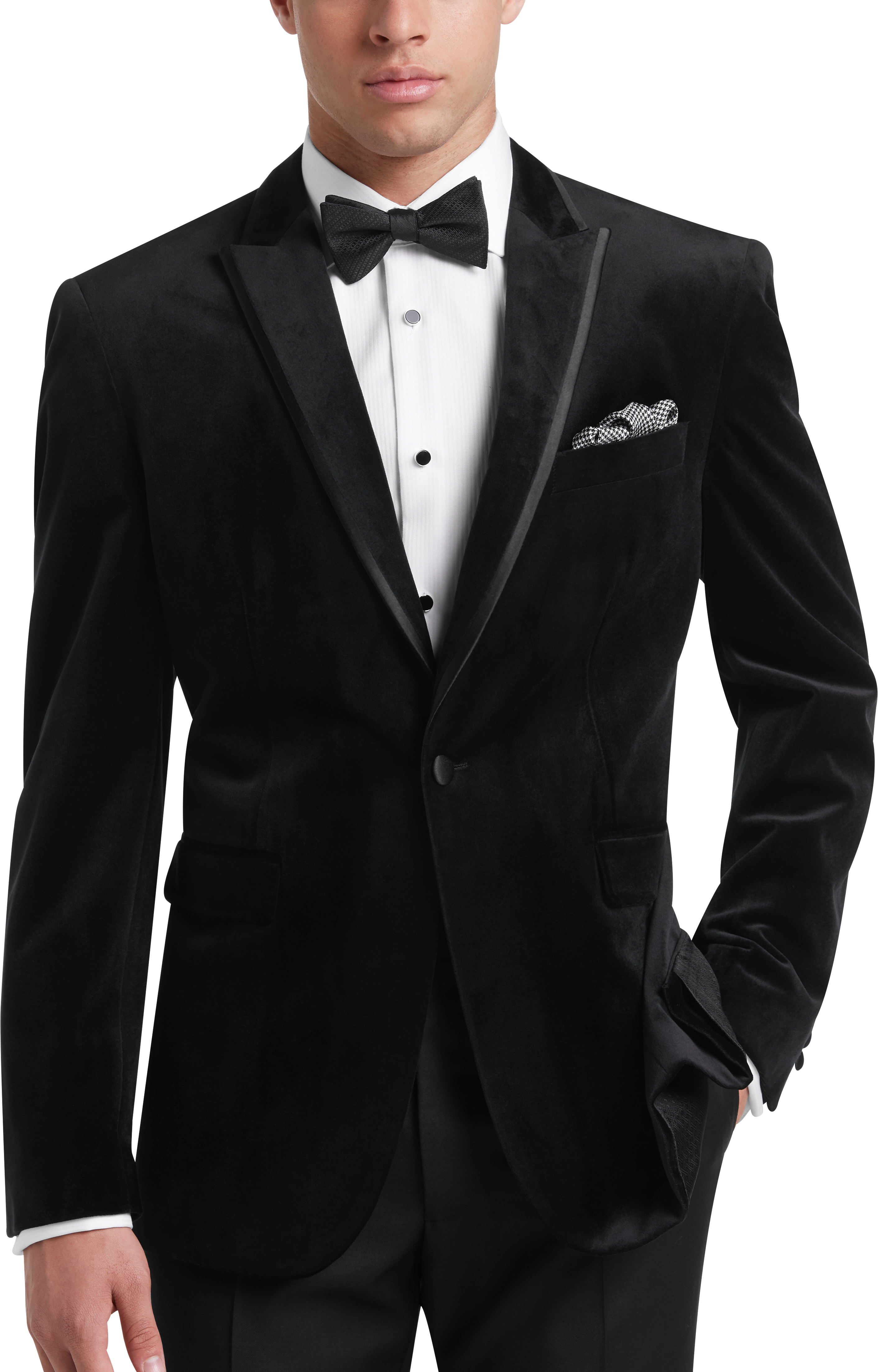 all black velvet suit