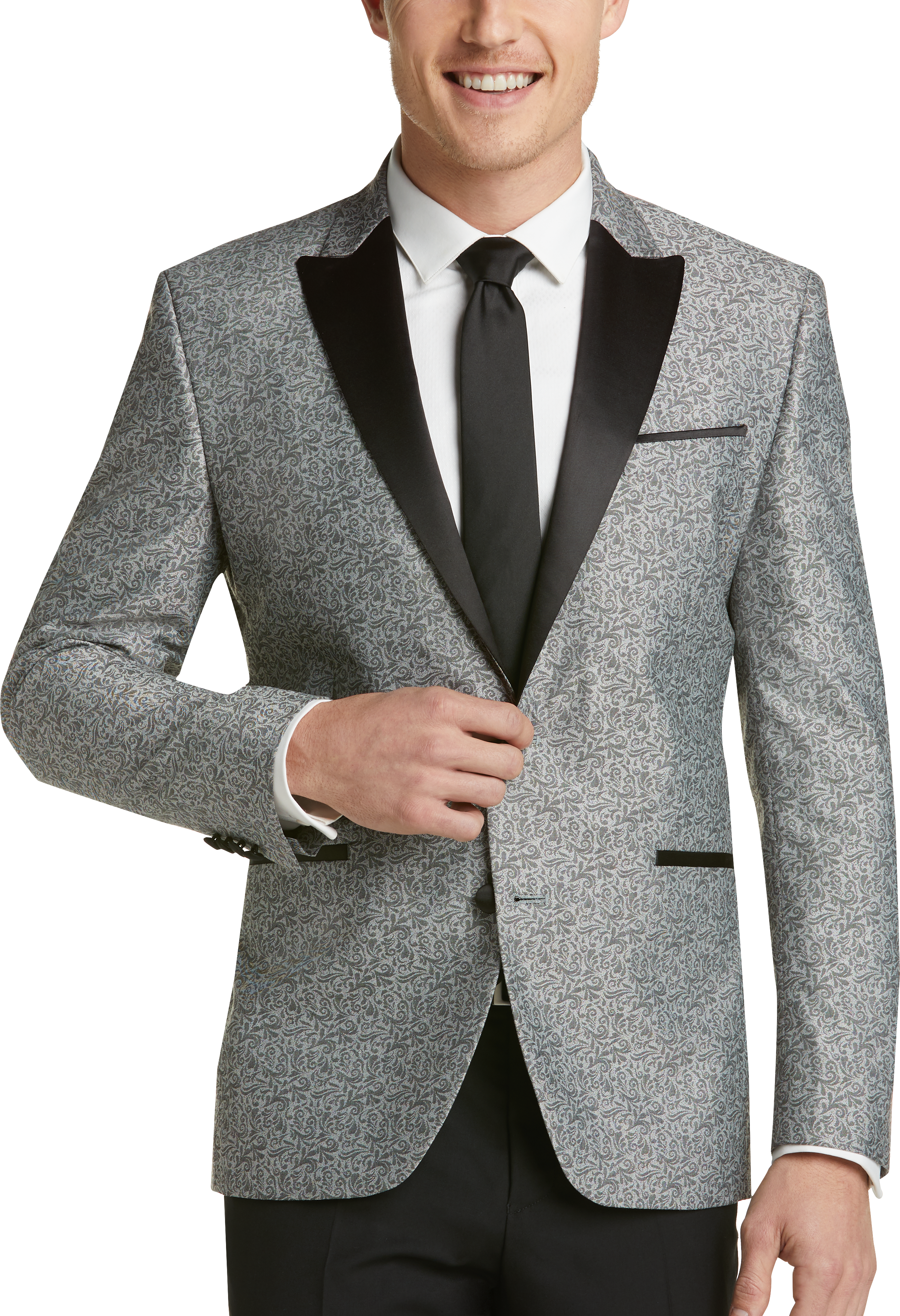 Awearness Kenneth Cole Gray Paisley Slim Fit Dinner Jacket - Men's Sale ...