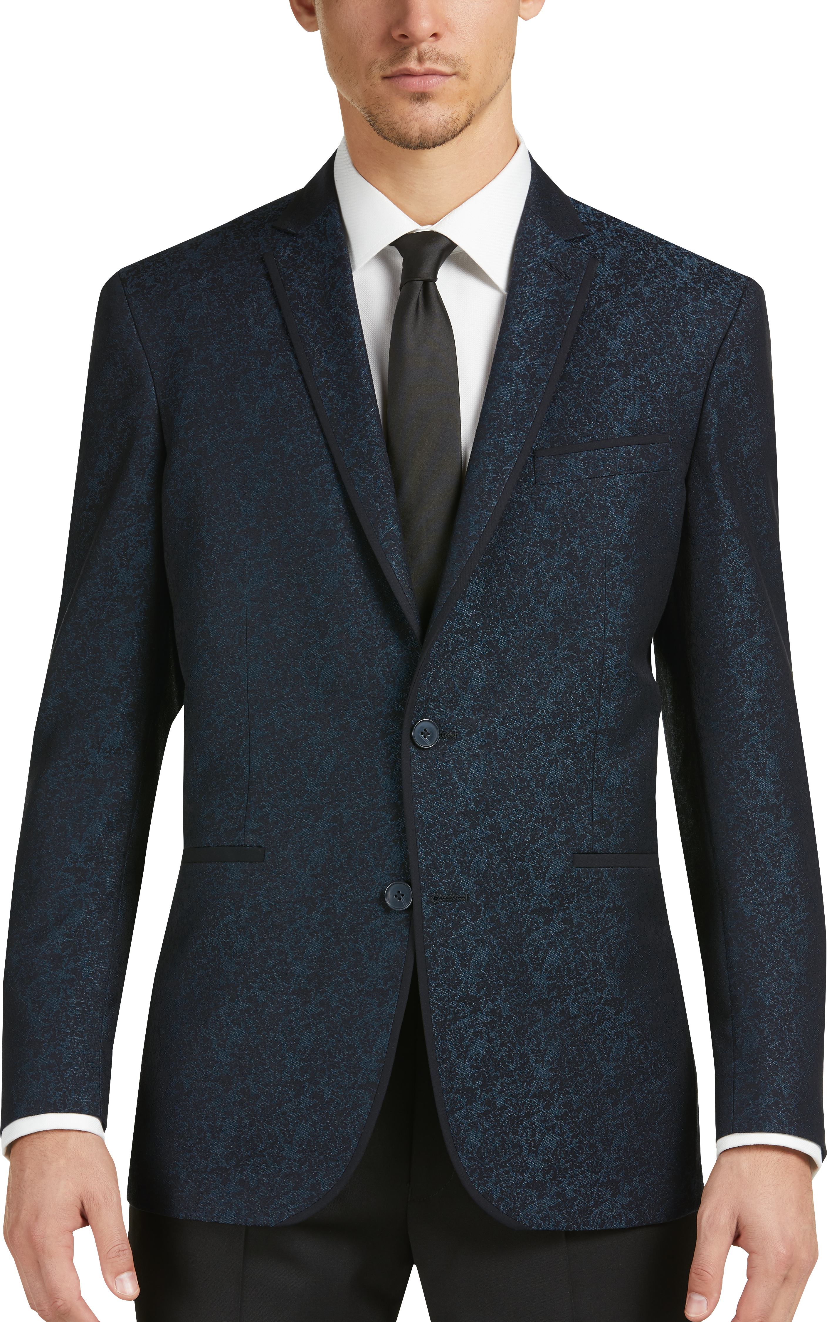 Awearness Kenneth Cole Green Jacquard Slim Fit Dinner Jacket - Men's ...