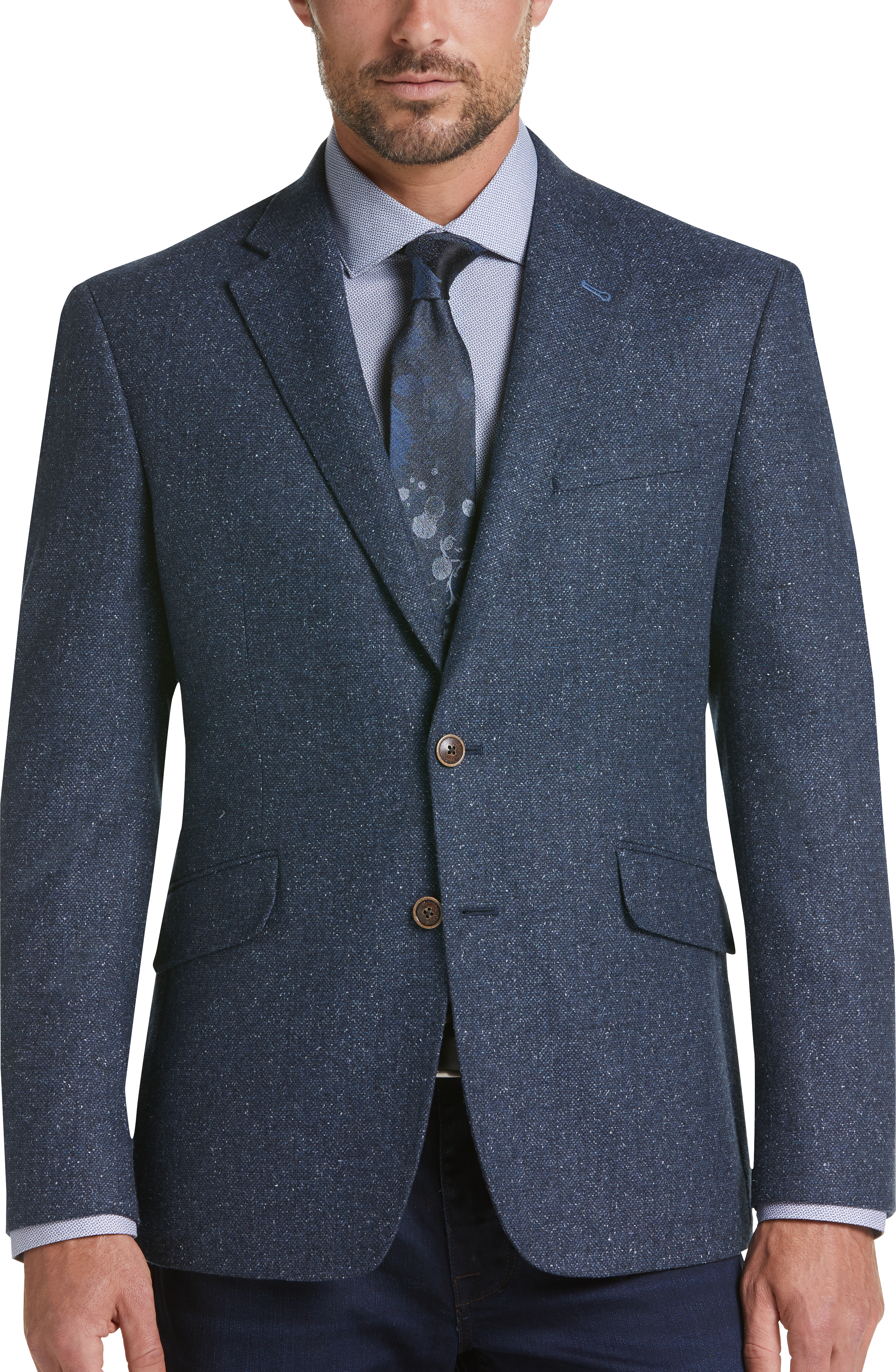 JOE Joseph Abboud Blue Herringbone Slim Fit Sport Coat - Men's Sale ...