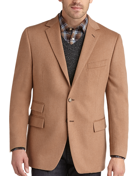 Men's Camel Brown Beautifully Soft Italian Blazer 70% Cashmere Also In Blue