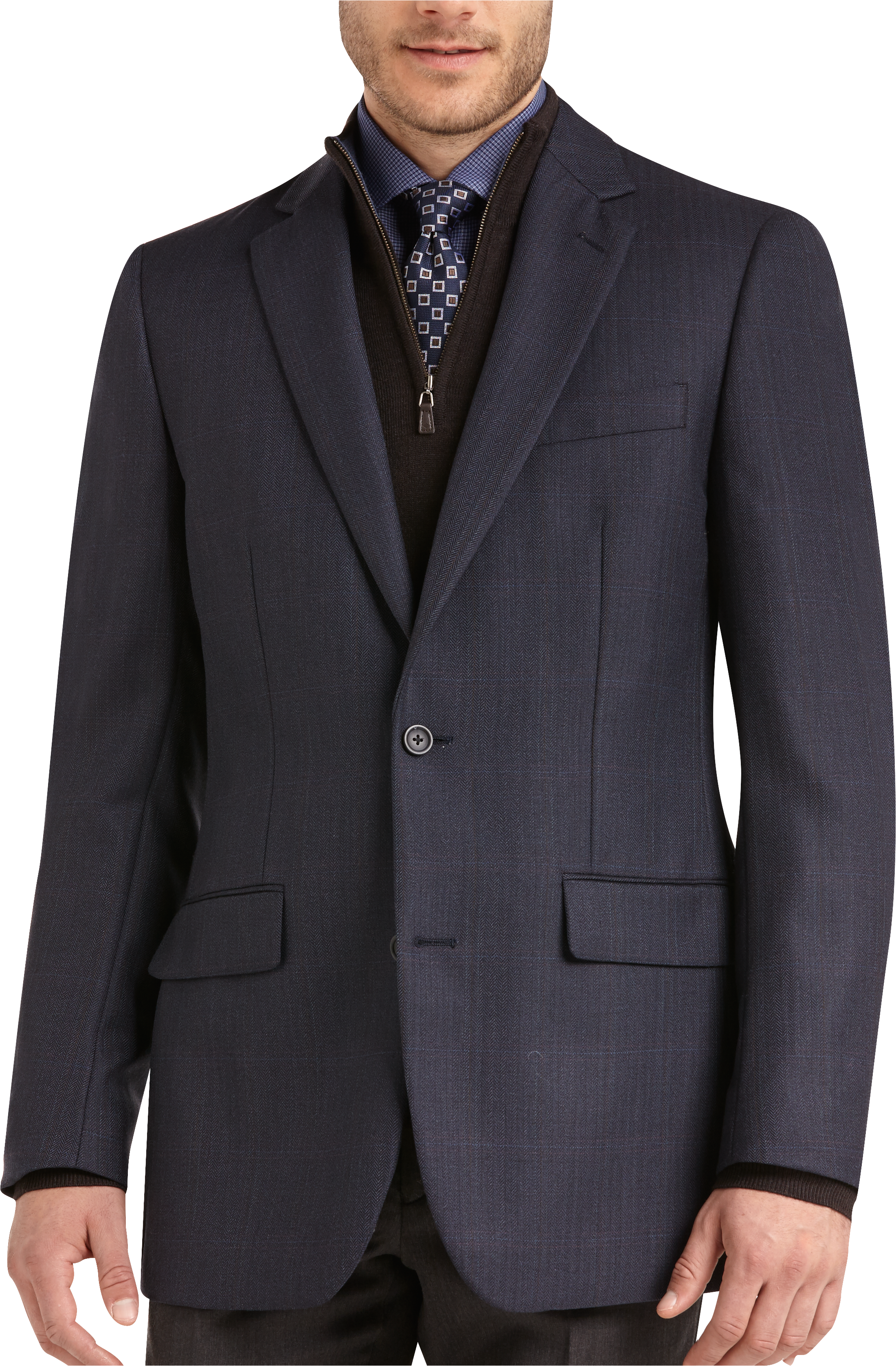 Joseph & Feiss Gold Classic Fit Sport Coat, Blue Herringbone - Men's ...