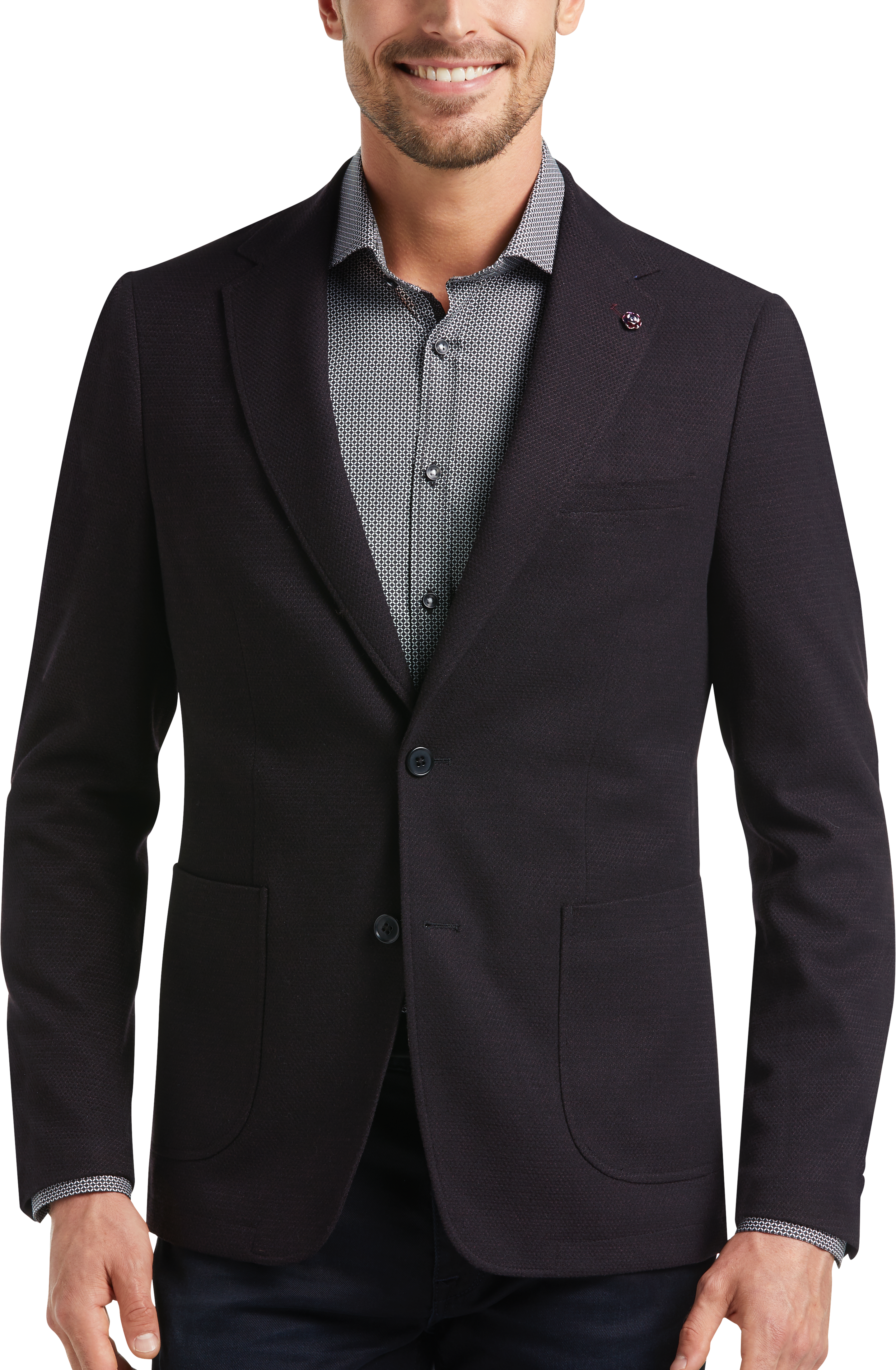 Suitor Burgundy Twill Slim Fit Sport Coat - Men's Sale | Men's Wearhouse