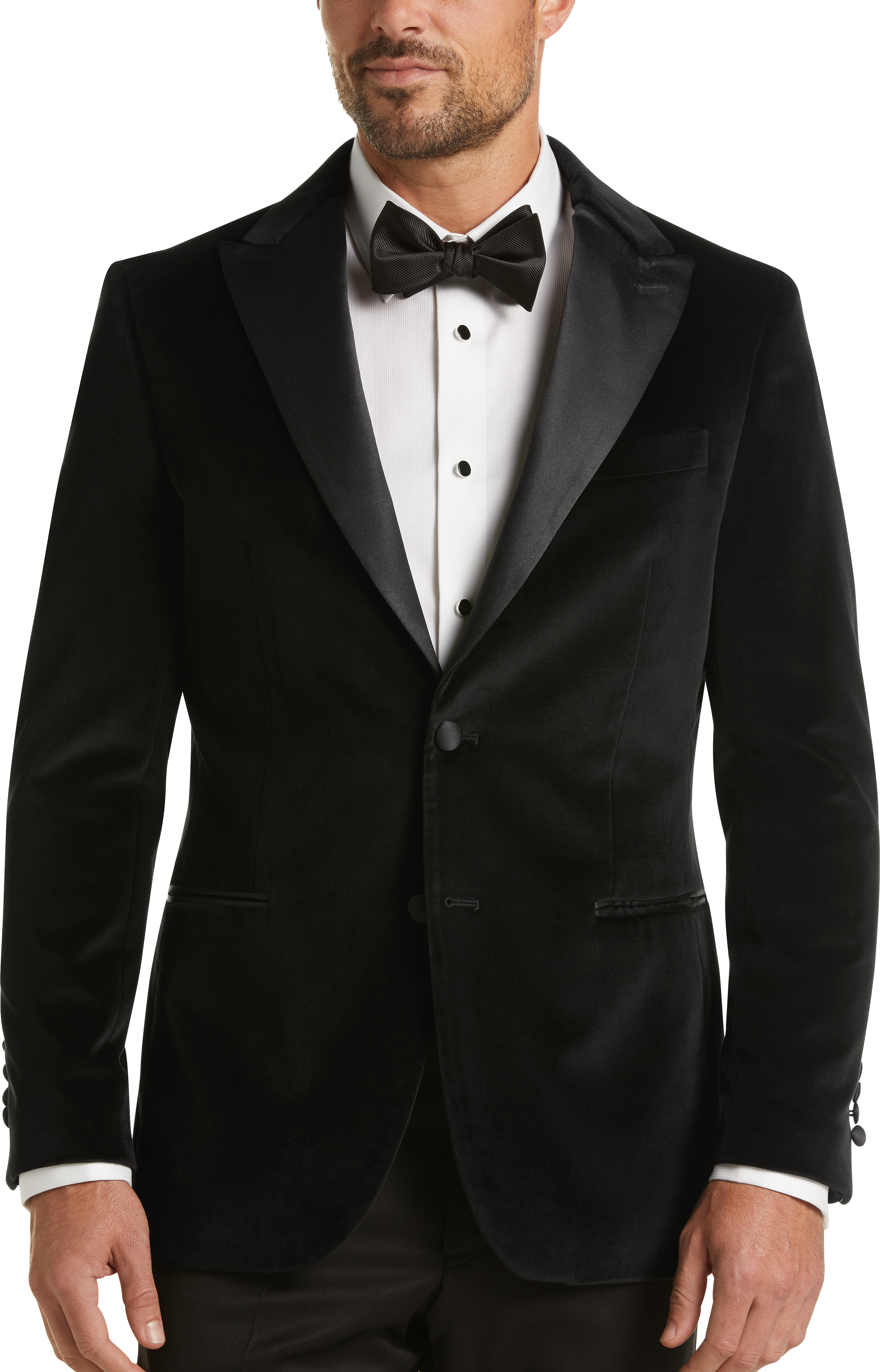 Egara Black Velvet Slim Fit Dinner Jacket - Men's Suits | Men's Wearhouse