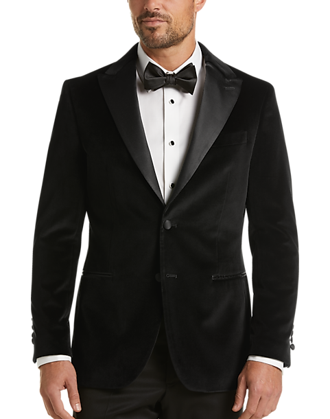 Egara Black Velvet Slim Fit Dinner Jacket - Men's Suits | Men's Wearhouse