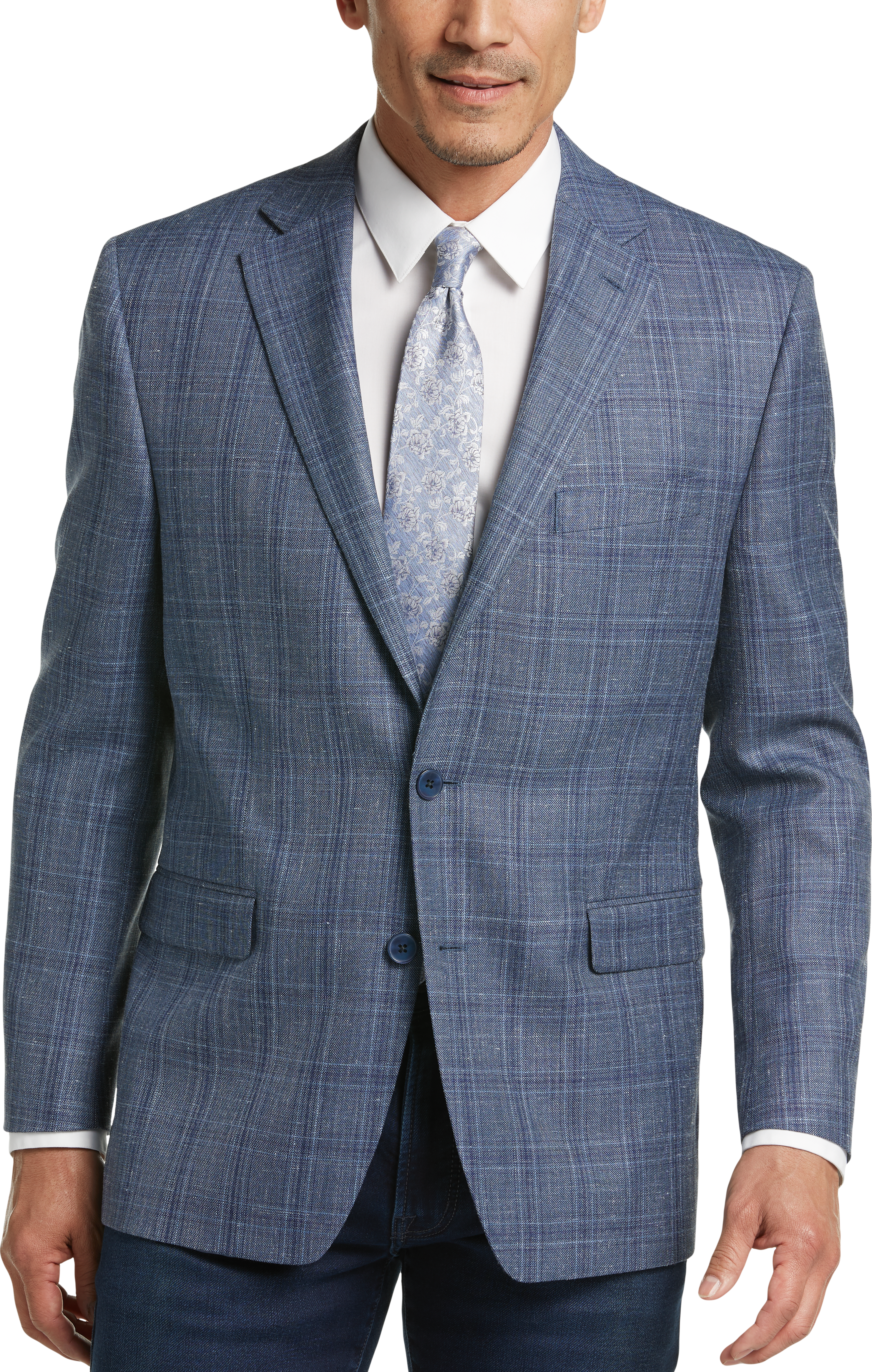 Lauren by Ralph Lauren Blue Plaid Classic Fit Sport Coat - Men's Sale ...