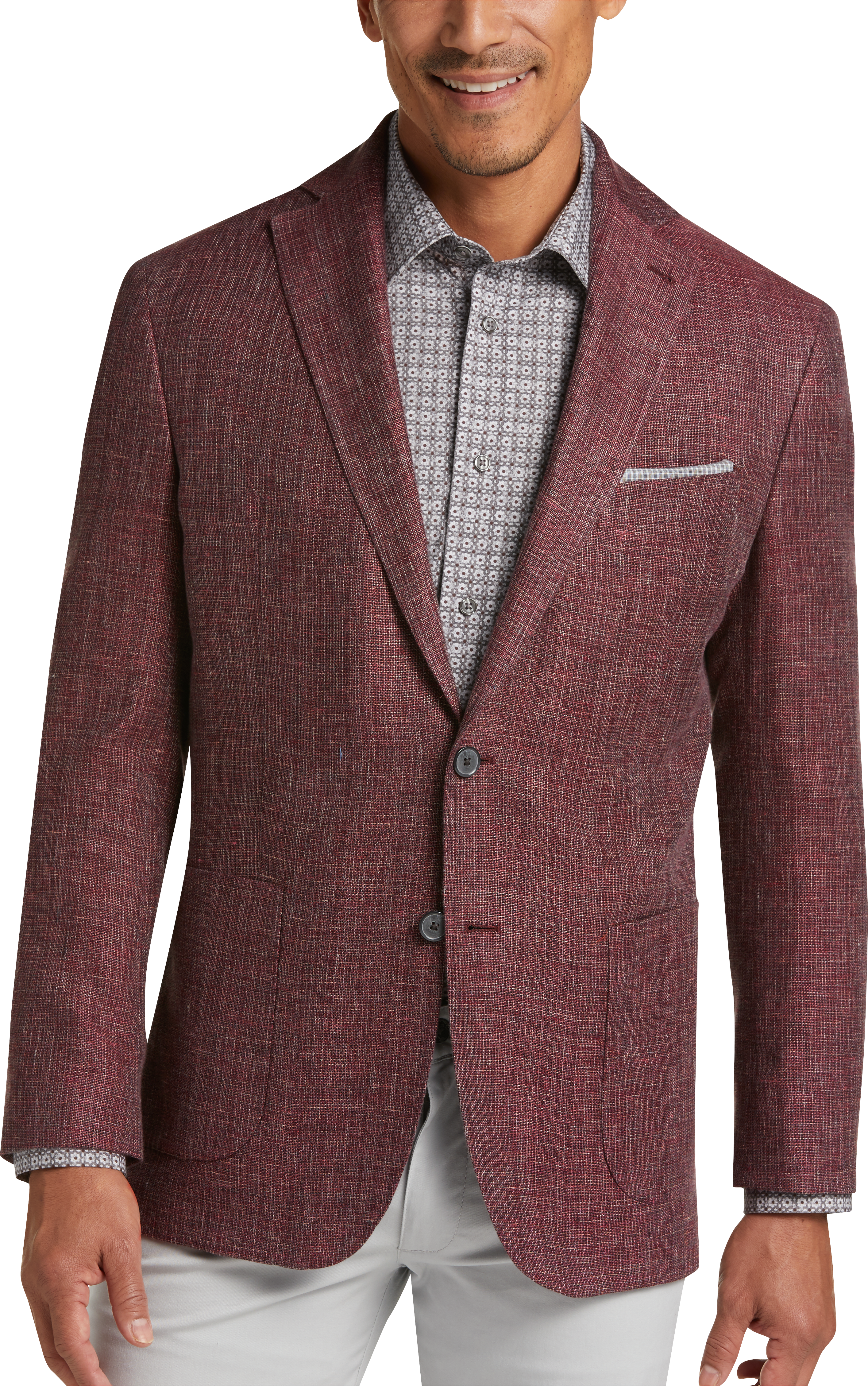 Joseph Abboud Red Tic Modern Fit Sport Coat - Men's Sale | Men's Wearhouse