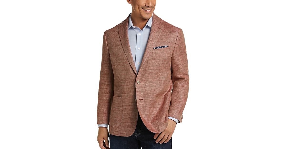 Joseph Abboud Rust Tic Wool Linen Modern Fit Sport Coat Men S Sale Men S Wearhouse
