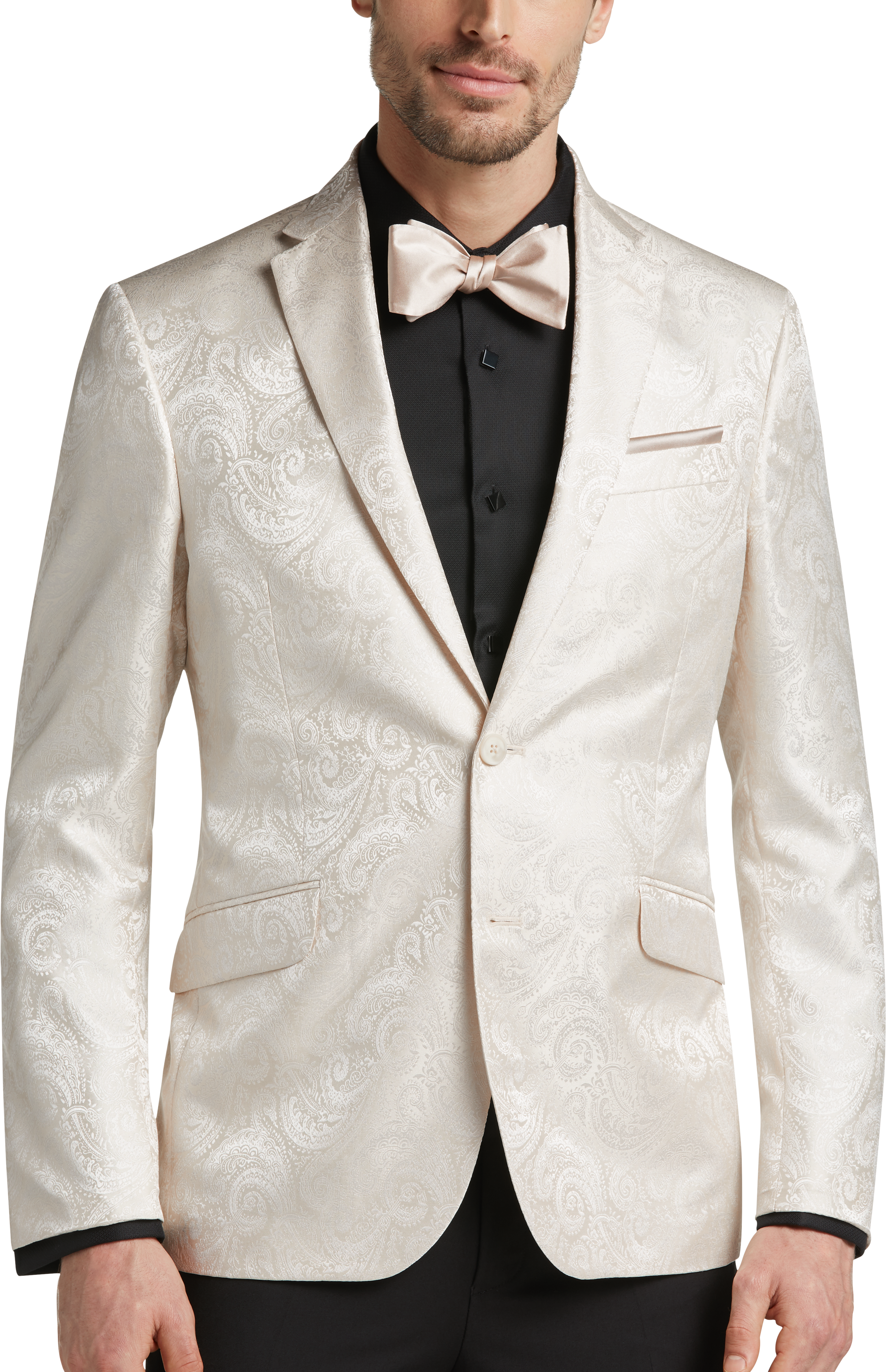 Egara Jacquard Slim Fit Dinner Jacket, Cream - Men's Sale | Men's Wearhouse