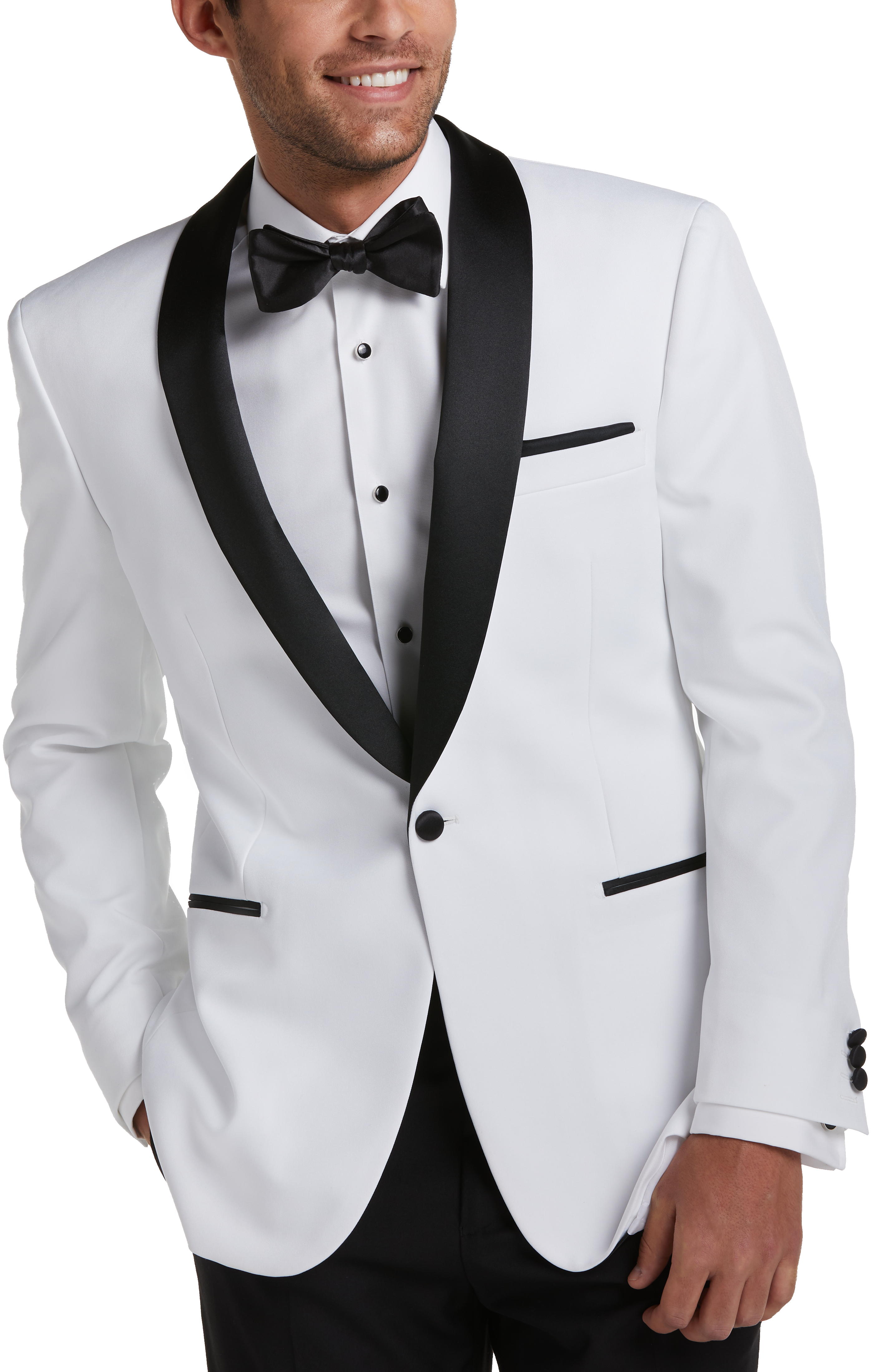 Egara Slim Fit Shawl Lapel Dinner Jacket Set, White