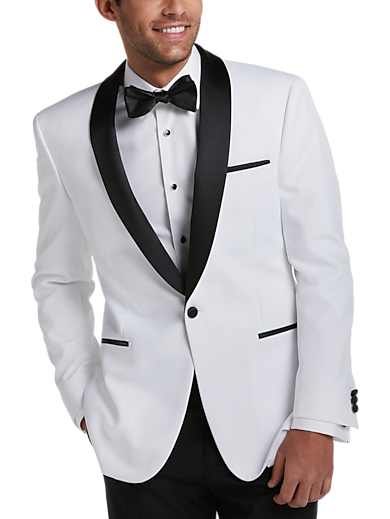 Egara Slim Fit Shawl Lapel Dinner Jacket Set, White - Men's Suits | Men ...